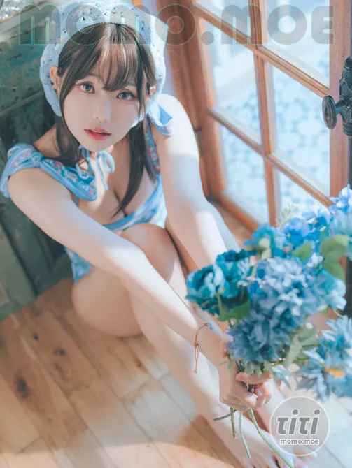 ElyEE子 – NO.142 2023.august D-復古水藍花 Vintage Aqua Blossom [38P-158MB]-丽丝屋