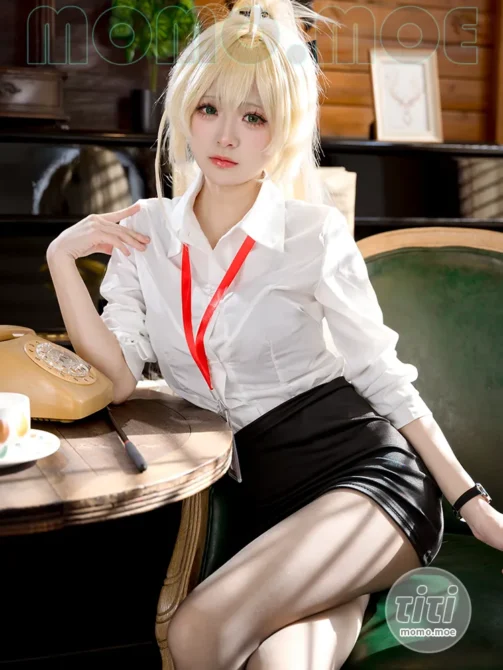 九柒喵 – NO.011 蔚蓝档案 笑面教授 OL制服 [53P-679MB]-丽丝屋