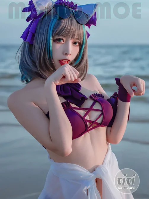 二佐Nisa – NO.190 碧蓝航线-柴郡泳装 [30P-373M]-丽丝屋