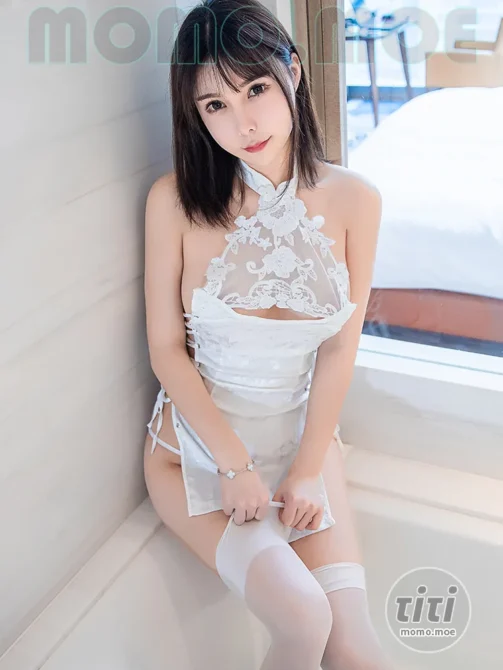 亚马逊鲶鱼 – NO.013 白色旗袍 [18P-349M]-丽丝屋