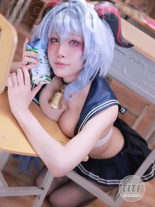 水淼Aqua – NO.214 2月补偿赠品 甘雨水手服 [50P-74MB]-丽丝屋