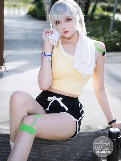 瓜希酱 – NO.139 灵笼 白月魁运动服 [15P-49M]-丽丝屋