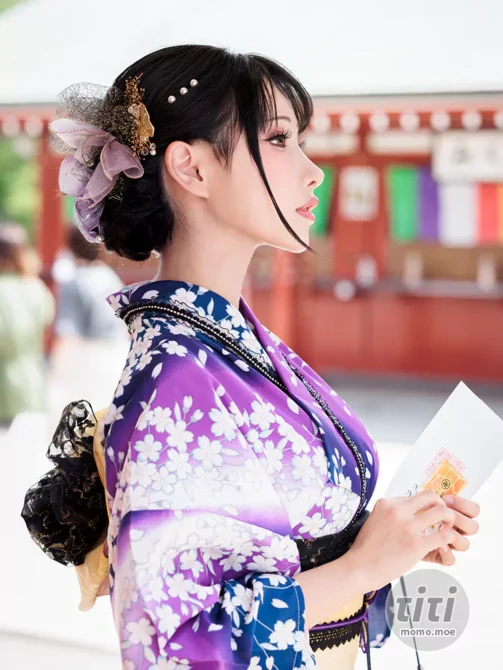 雨波_HaneAme – NO.277 紫羅蘭夏日浴衣 Original_Violet Kimono [110P-896M]-丽丝屋