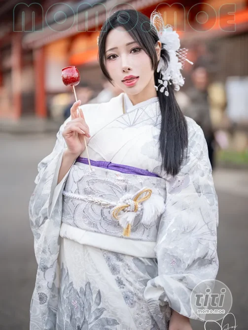 雨波_HaneAme – NO.347 Original 2024 New year Silver Kimono [33P+5V-107MB]-丽丝屋