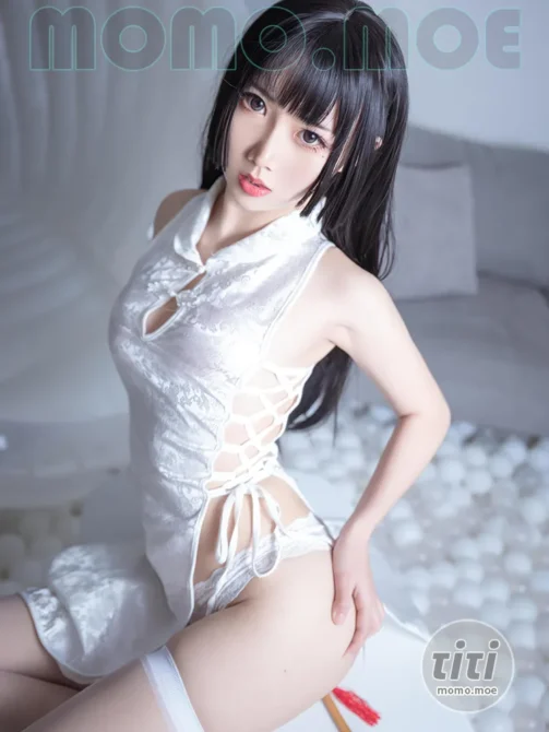 面饼仙儿 – NO.149 白色旗袍 [60P-510M]-丽丝屋