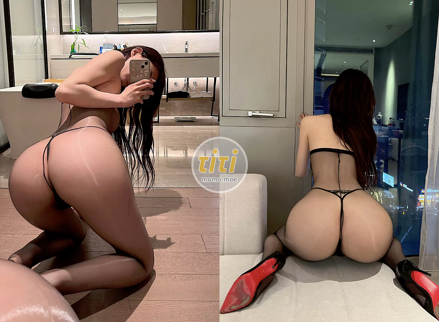 脸红Dearie - 连体黑丝